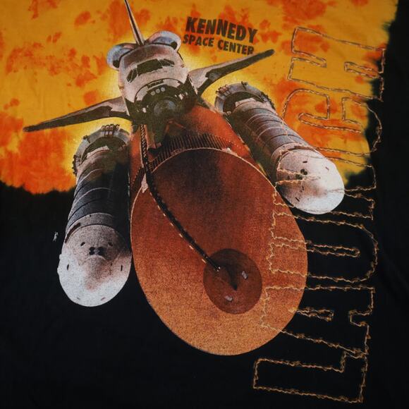 Vintage Y2k Kennedy Space Center Tie Dye Space Ship T Shirt - Picture 5 of 8